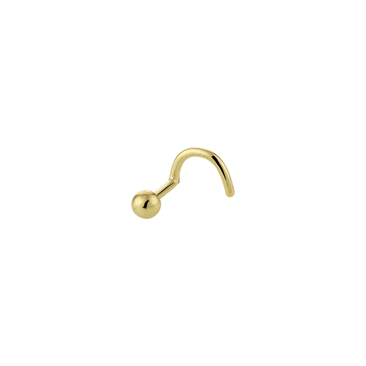 14k Geelgouden neusknopje uitgevoerd met een bolletje. Het neusknopje heeft een diameter van 2.5mm.