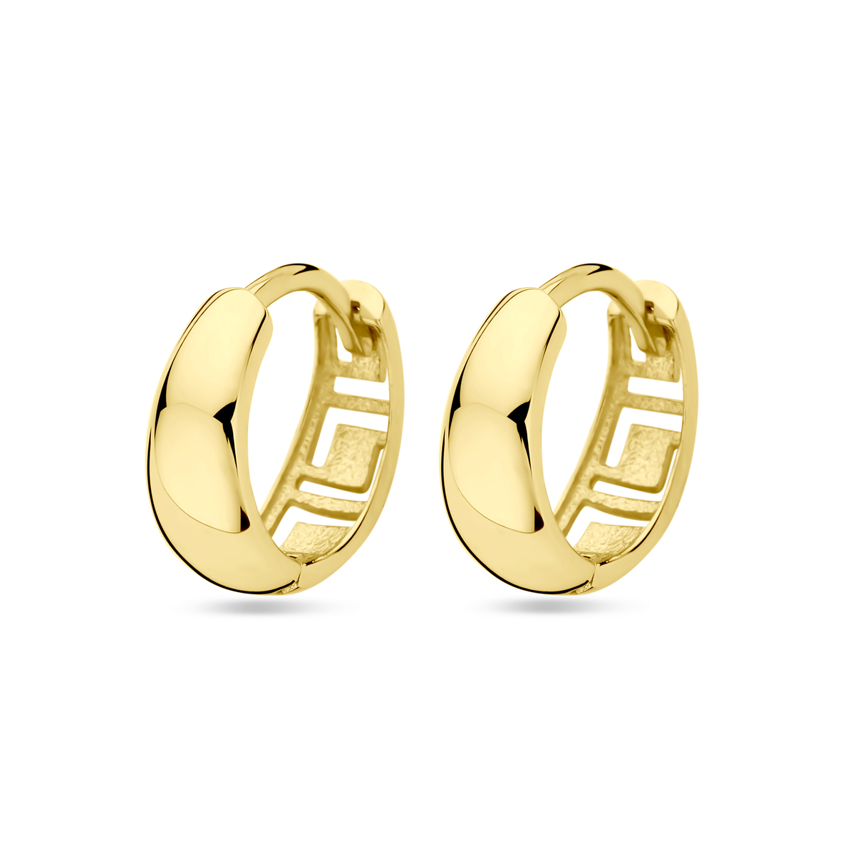 14k Geelgouden klapoorringen met een afmeting van 12x4.5mm.