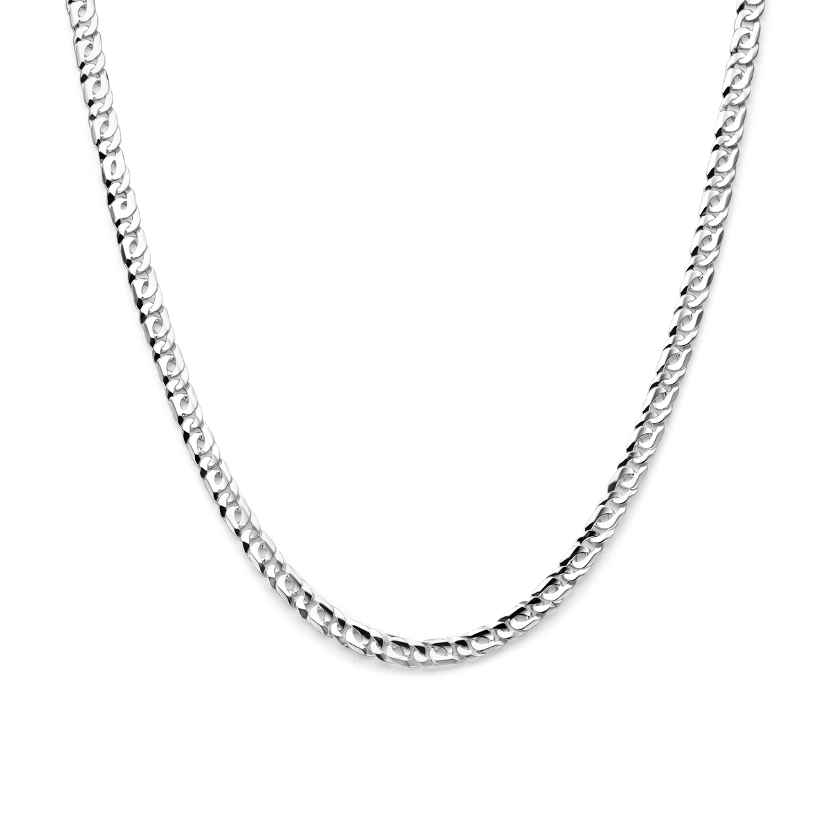 925 Zilveren collier met een draaglengte van 60cm en een schakelbreedte van 6.5mm. Uitgevoerd met karabijnsluiting.
