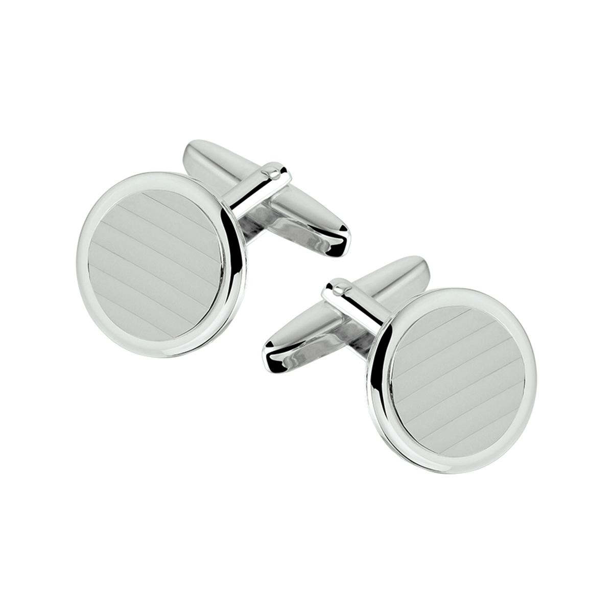 Stijlvolle gerhodineerd zilveren manchetknopen met een diameter van 16.5mm. Info: Gerhodineerd zilver is door de rhodiumlaag beter bestand tegen verkleuren en krassen.