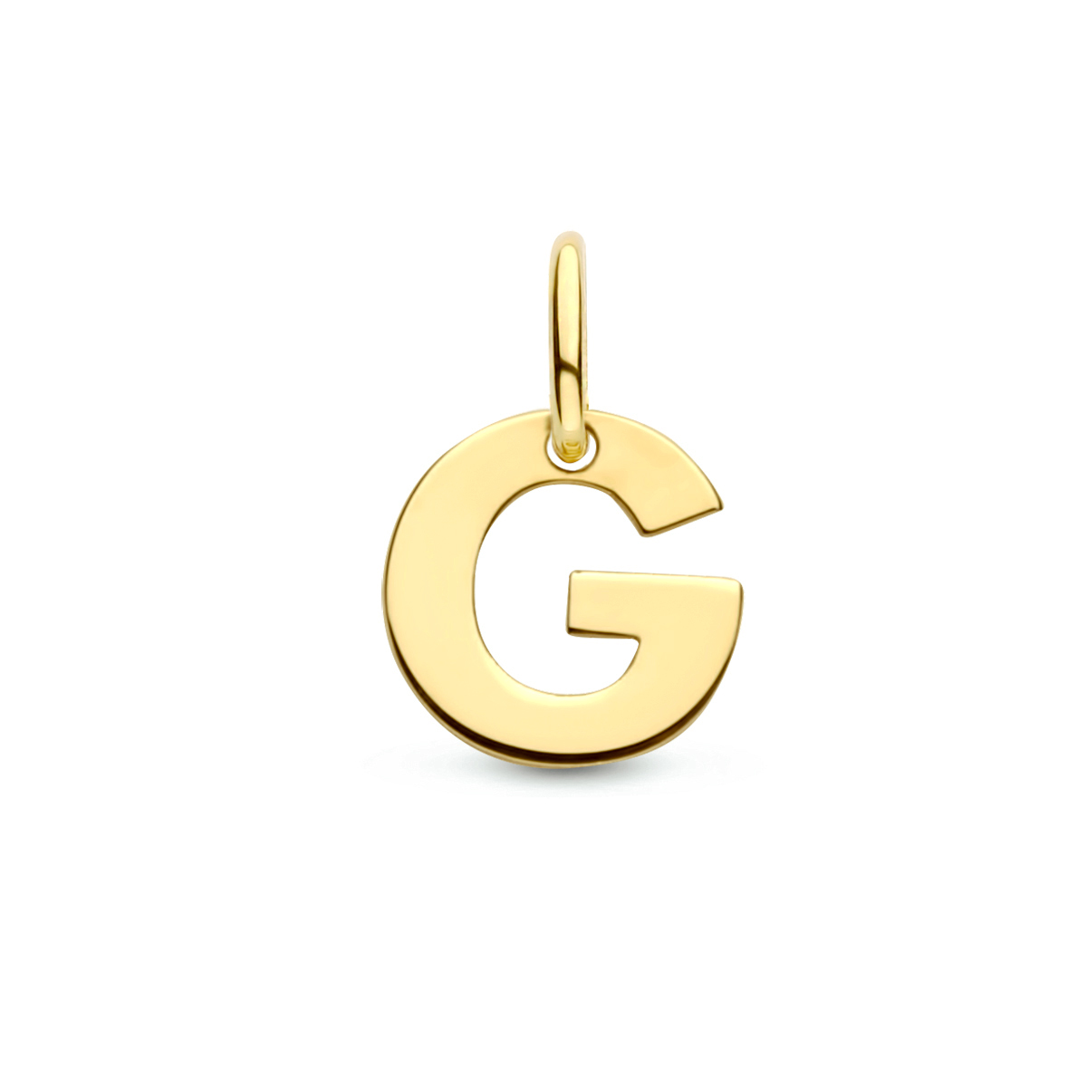 14k Geelgouden hanger uitgevoerd in een letter.