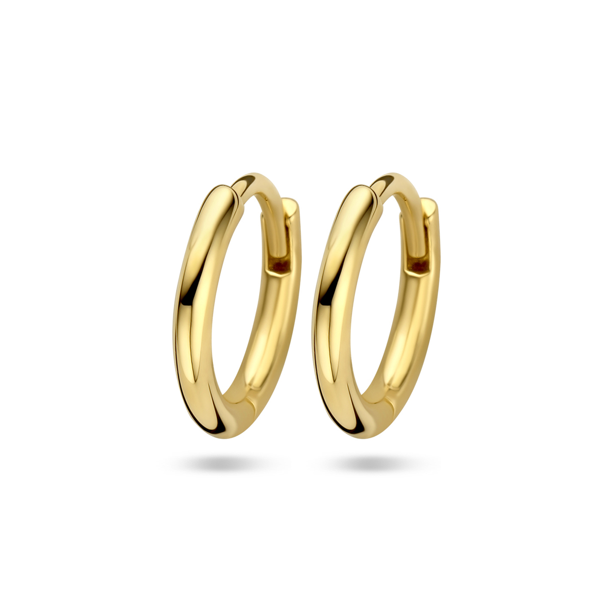 14k Geelgouden klapoorringen met een 1.5mm ronde buis.