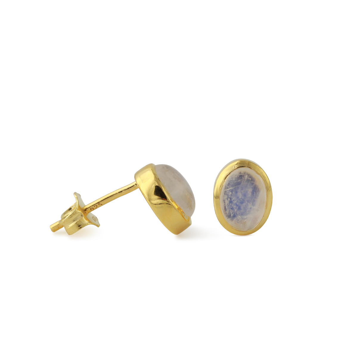 zilver verguld met maansteen