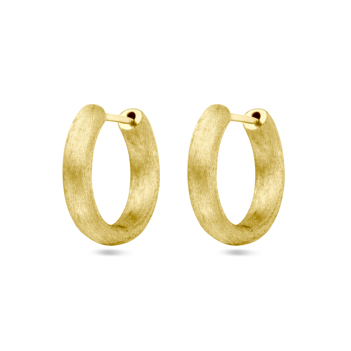 14k Geelgouden klapoorringen met een afmeting van 19x4mm.