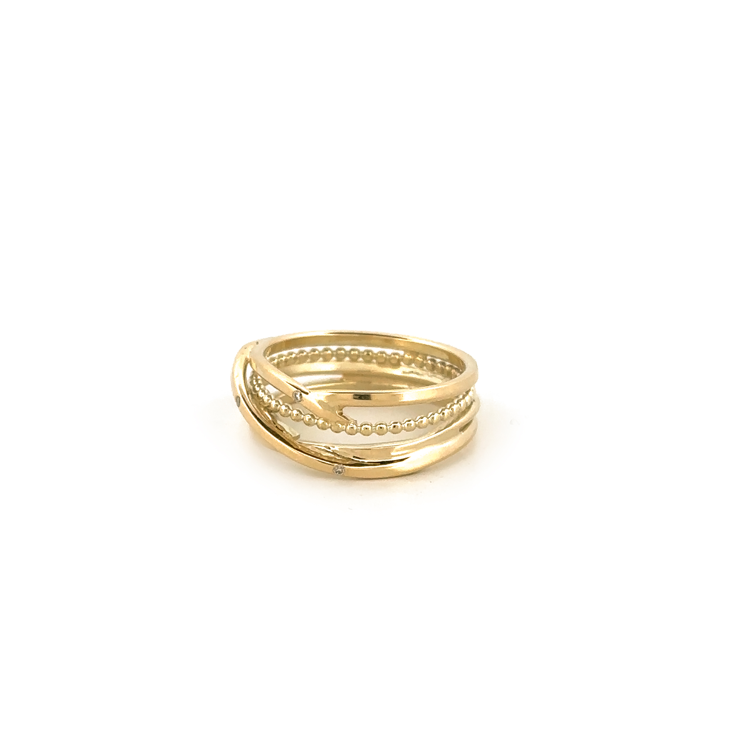 Een speelse ring van meerdere draden die een energieke wikkel van sierlijkheid vormen. Met de diamanten die erin verwerkt zijn straalt deze ring om elke vinger.
Elk sieraad wordt met de hand gemaakt in ons eigen atelier en ontstaat spontaan op gevoel. 

Deze ring is te bestellen in maat 53/17

De ring kan op elke gewenste maat gemaakt worden. Echter na aanpassing van de ringmaat beschouwen we de ring als maatwerk. Mocht je twijfelen over de maat neem dan gerust contact op. 

Maak een afspraak en kom deze ring passen! Of bestel haar gelijk, dan sturen we deze mooi verpakt naar je toe.