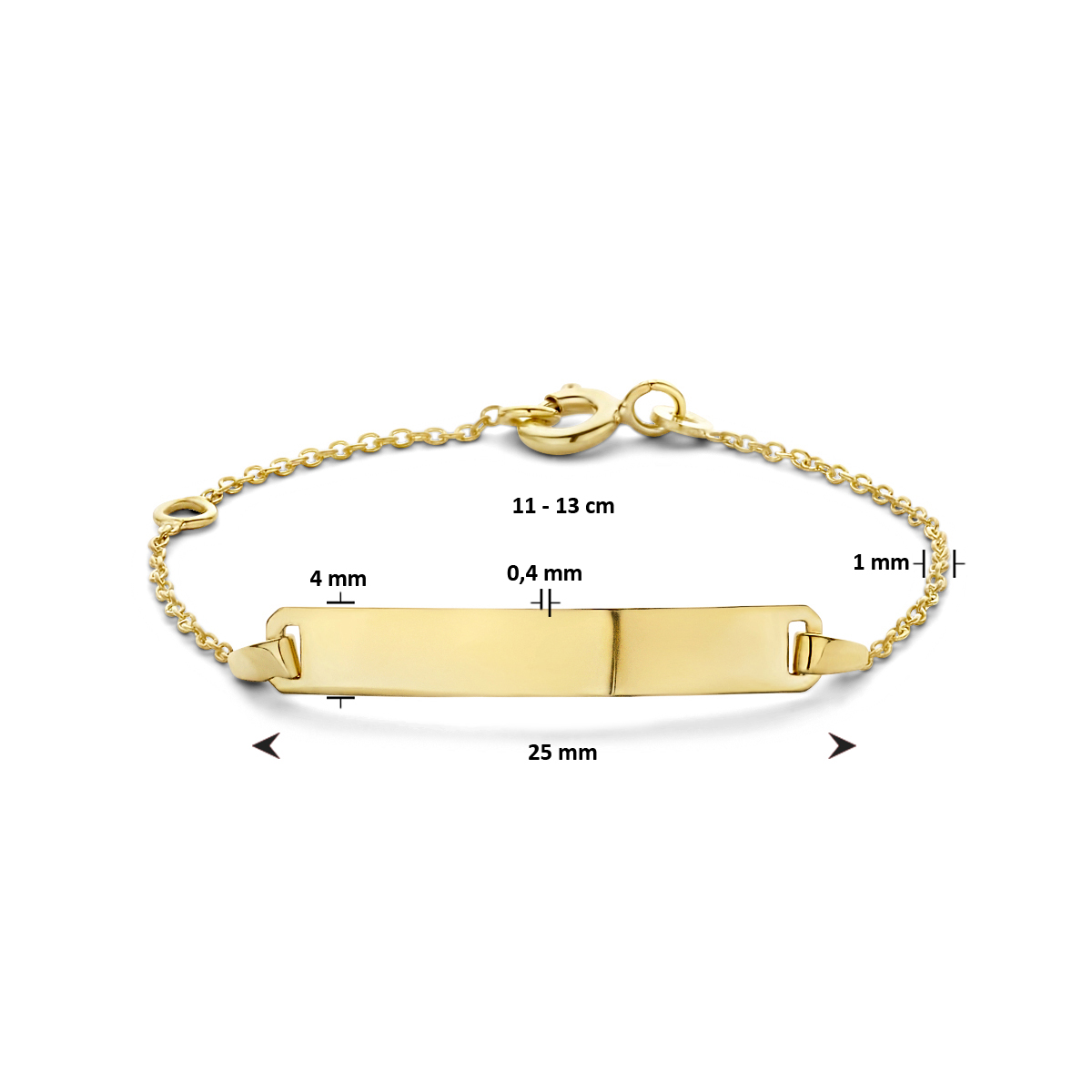 Deze 9kt. Gouden graveer armband is verfijnd en tijdloos, met de mogelijkheid om te personaliseren met een gravure. De armband is verstelbaar van 11-13cm en perfect voor dagelijks gebruik of speciale gelegenheden. Draag deze armband alleen voor een subtiele touch of stapel met andere armbanden voor een trendy look. Een must-have voor elke sieradencollectie!