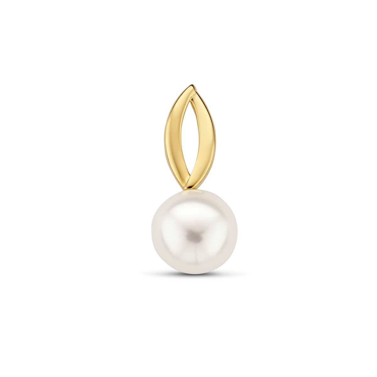 14k Geelgouden hanger uitgevoerd met een zoetwaterparel van 10mm. De hanger heeft een totale hoogte van 22.5mm.