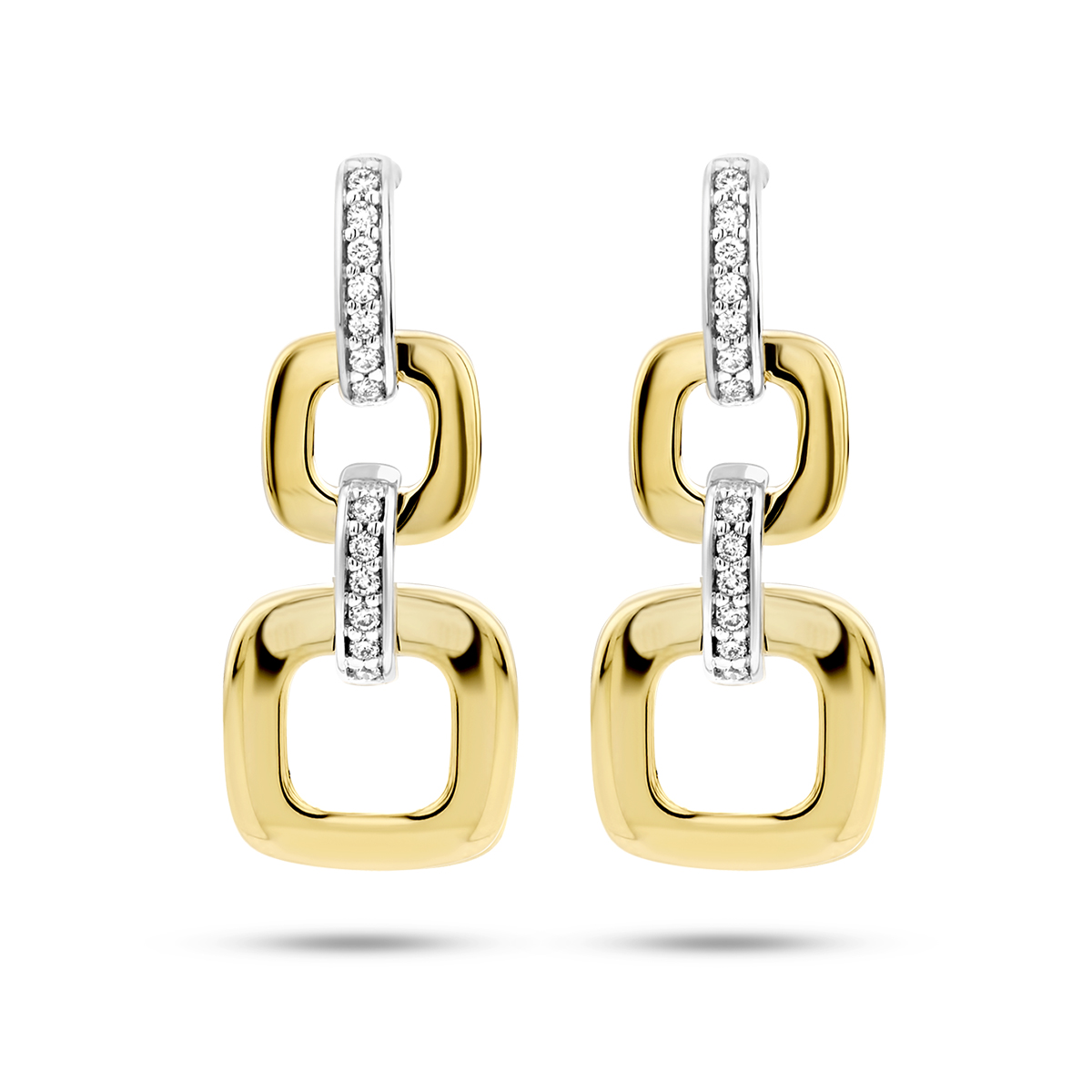14kt geel/witgoud bezet met briljant geslepen diamanten