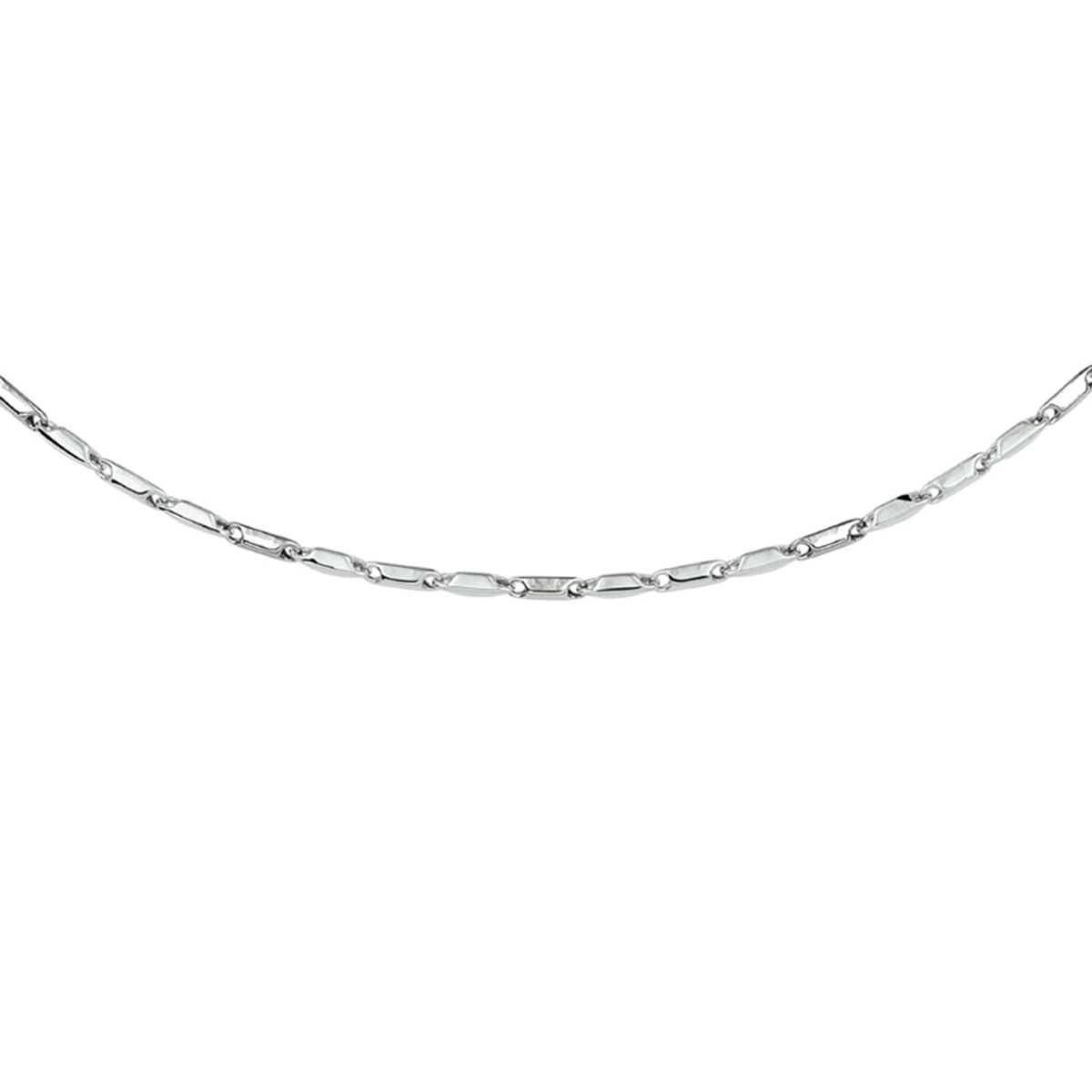 Witgouden collier van 1.9mm breed en een lengte van 45cm.