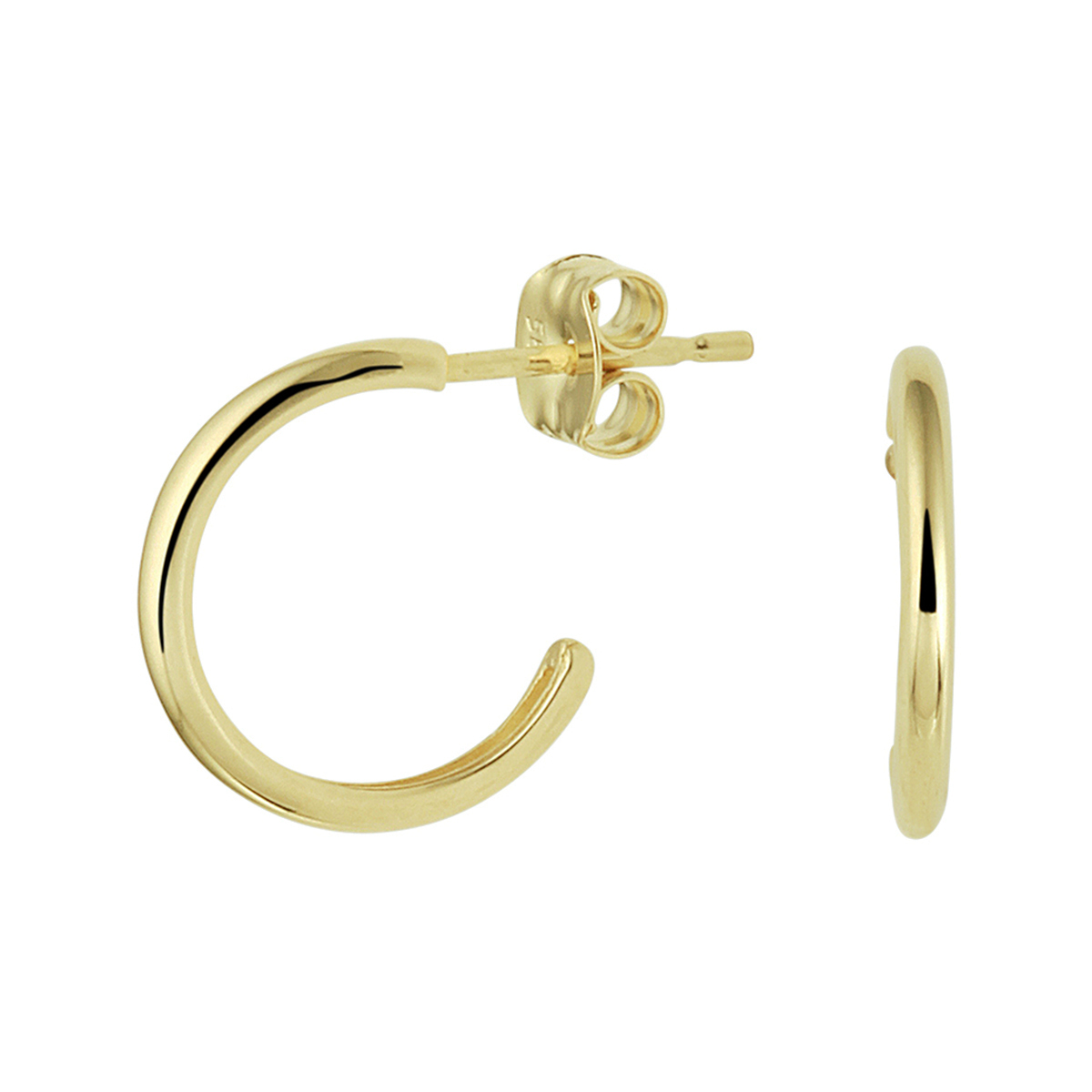 Beschrijving: Klassieke 14k geelgouden stekercreolen. Door de eenvoud en het verfijnde ontwerp zijn deze stekercreolen een ware eyecatcher.
