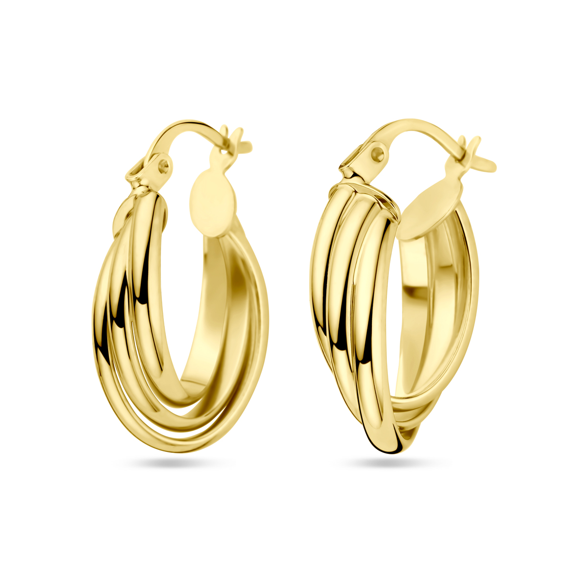 14k Geelgouden oorringen met een afmeting van 24x6.5mm.