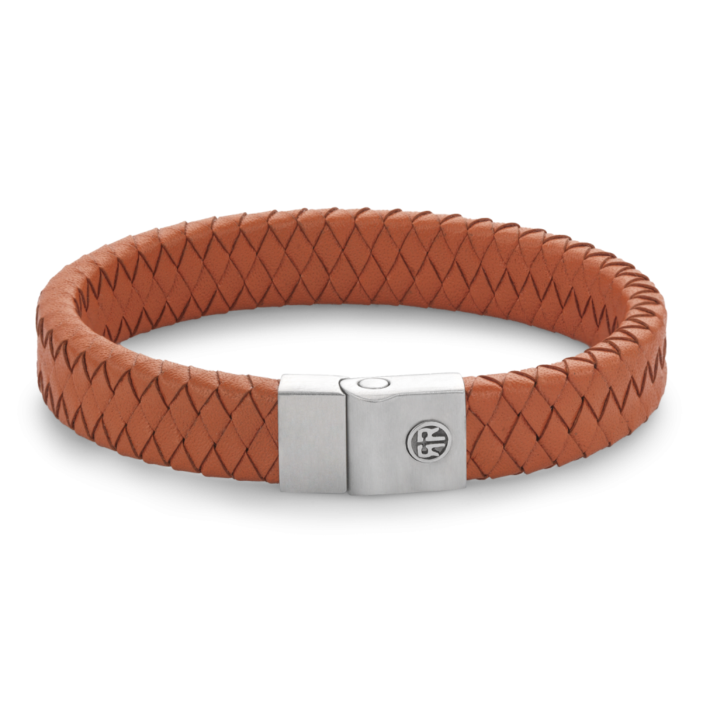 Rebel en Rose armband, Full Metal Premium 12mm Orange L