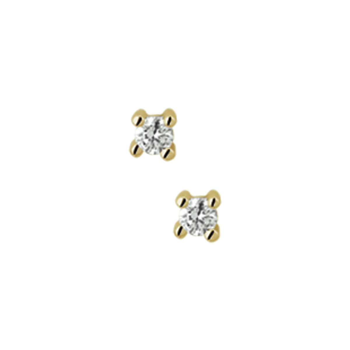 Beschrijving: Geelgouden oorknoppen met diamant. 
Uniekenummer serie: 29292
Verpakt per: 1
Doelgroep: dames
Zetting: solitaire (chatonzetting)