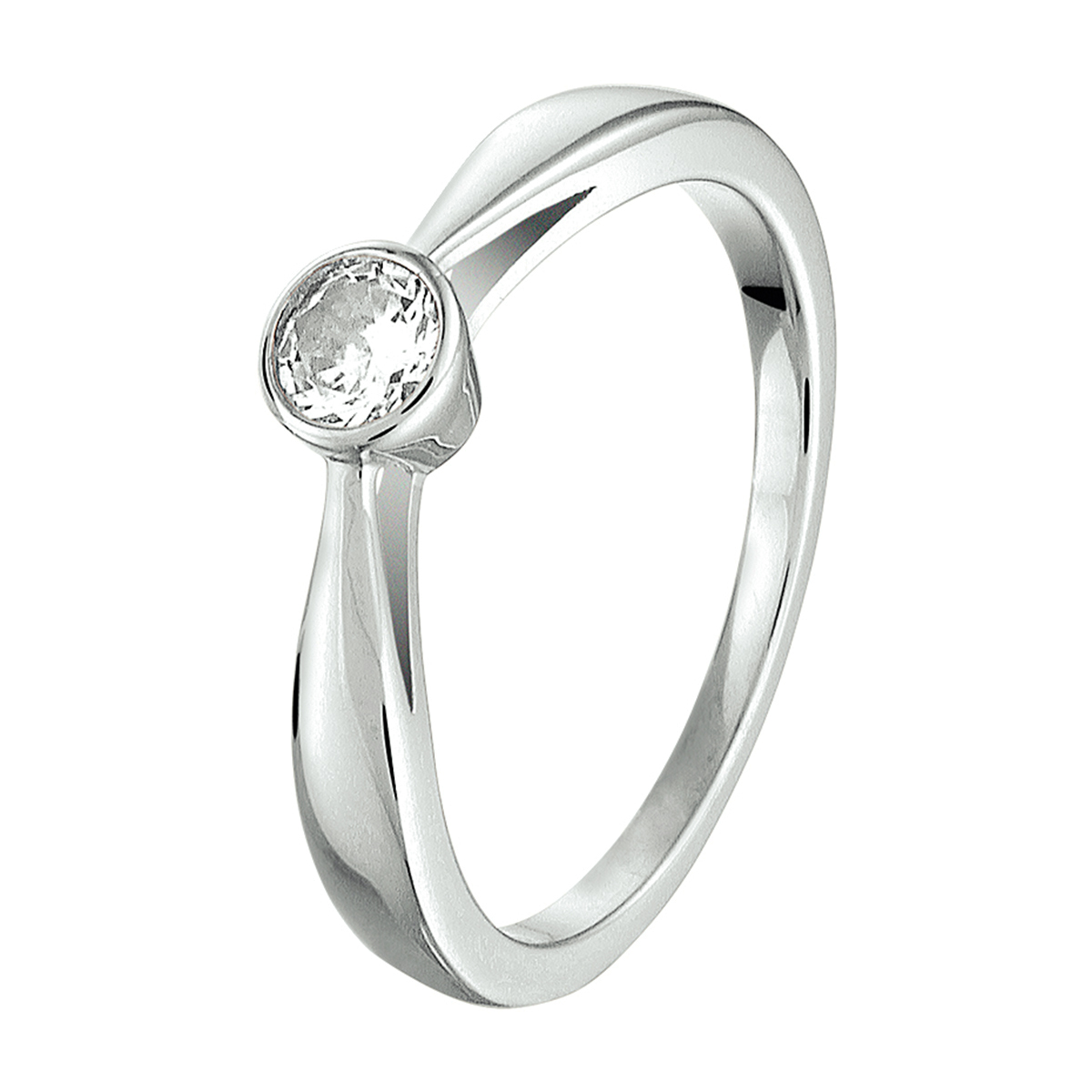 Klassiek gerhodineerd zilveren 4.5mm brede ring uitgevoerd met een solitaire zirkoina in een zetkast. Door het tijdloze ontwerp met de schitterende zirkonia steen kunt u de ring nog jarenlang zorgeloos dragen. Tip: Combineer de ring met andere tijdloze sieraden uit onze collectie en creeer zo elke keer weer een nieuwe look!.