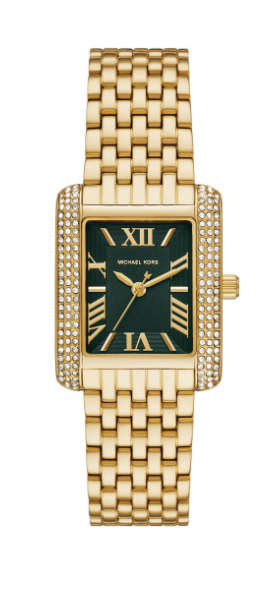 Michael Kors Quarts dames pols horloge staal met stalen band goudkleurig uit de Emery collectie. 5 ATM waterdicht.