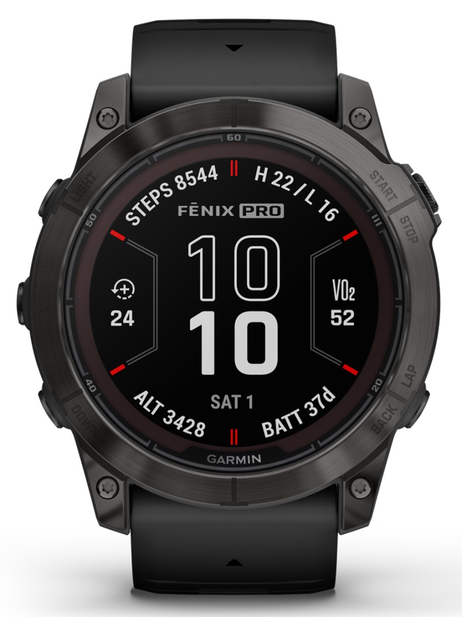 Garmin Fenix 7X Pro. Sapphire Solar Edition. Carbon Gray DLC titanium met zwarte band