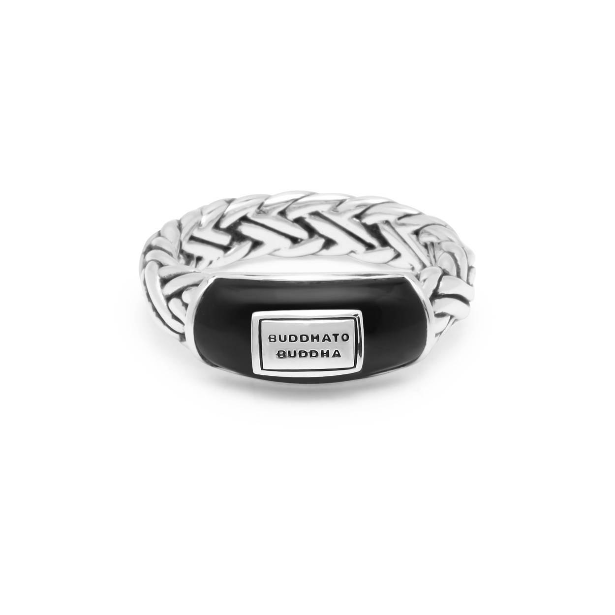 Buddha to Buddha - Katja XS Black Onyx Ring Silver, Zilver 172 maat 17.5 - 001J021720177