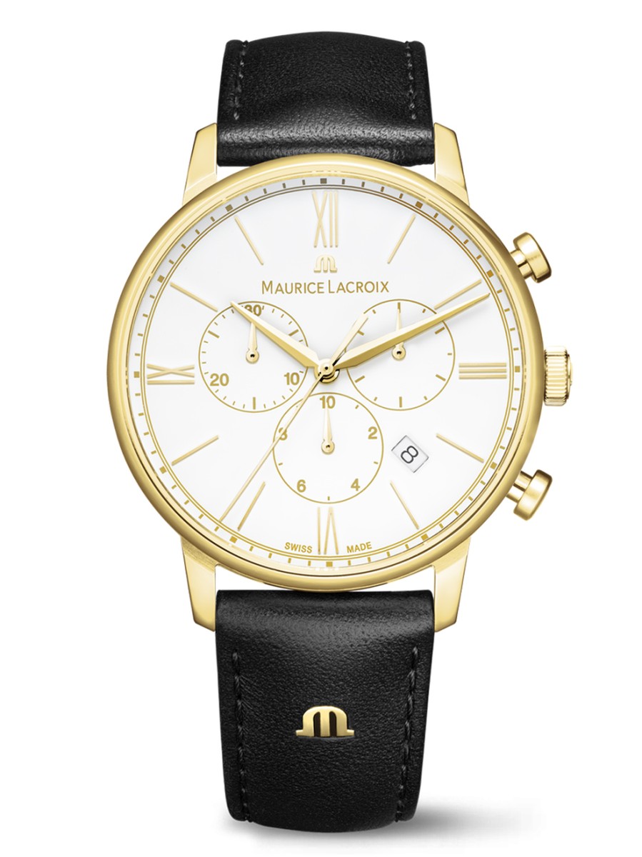 Maurice Lacroix - Eliros Chronograaf 40mm Quartz, 50 meter WR, Saffierglas - EL1098-PVY01-110-2