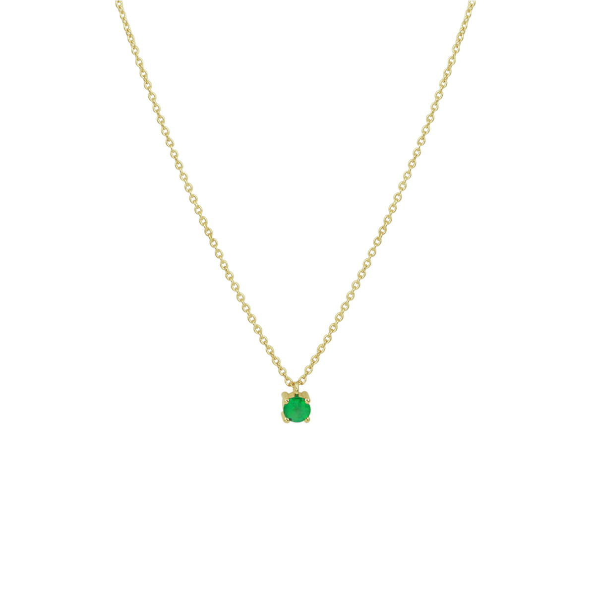 14k Geelgouden anker collier uitgevoerd met een schitterende smaragd. Het collier heeft draaglengtes van 40, 42 en 44cm.