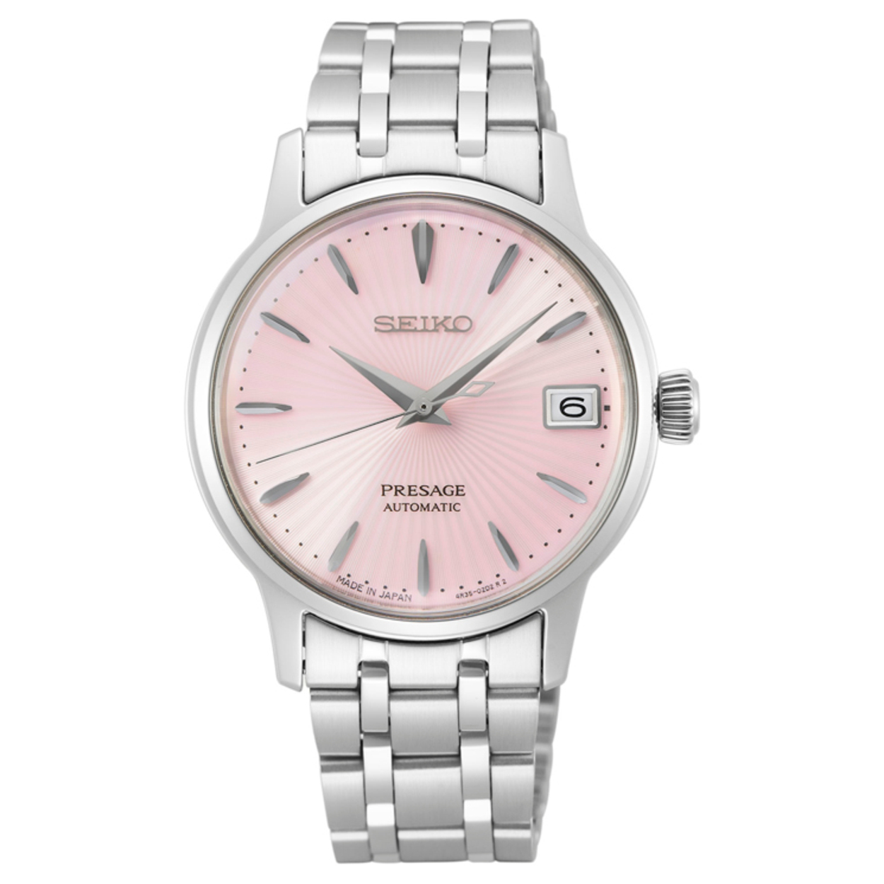 Dit dameshorloge is van het merk Seiko. Het is een analoog horloge gemaakt van staal. De diameter van de kast is 33.8 mm en de kast is 11.3 mm dik.
De verdere specificaties van het horloge zijn als volgt:
Glassoort: hardlex mineraal glas
Bandbreedte: 15
Kastmateriaal: staal
Waterdichtheid: 5 ATM
Techniek: automaat