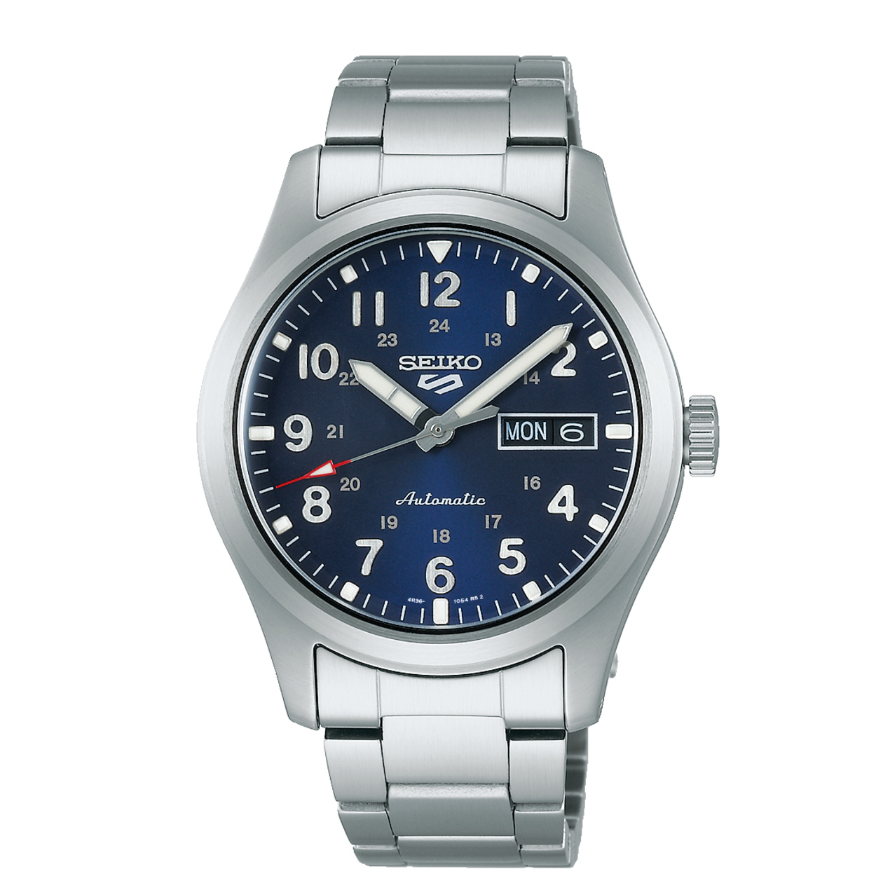 Dit is een herenhorloge van het merk Seiko. Het is een analoog horloge gemaakt van staal. De diameter van de kast is 39.4 mm en de kast is 13.8 mm dik.
De verdere specificaties van het horloge zijn als volgt:
Kastvorm: rond
Kastkleur: zilverkleurig
Kastmateriaal: staal
Bandbreedte: 18 mm
Bandlengte: 259.4 mm
Sluiting: vouwsluiting met veiligheidsklepje en drukker
Wijzerplaatkleur: blauw
Glassoort: hardlex mineraal glas
Waterdichtheid: 10 ATM
Techniek: automaat