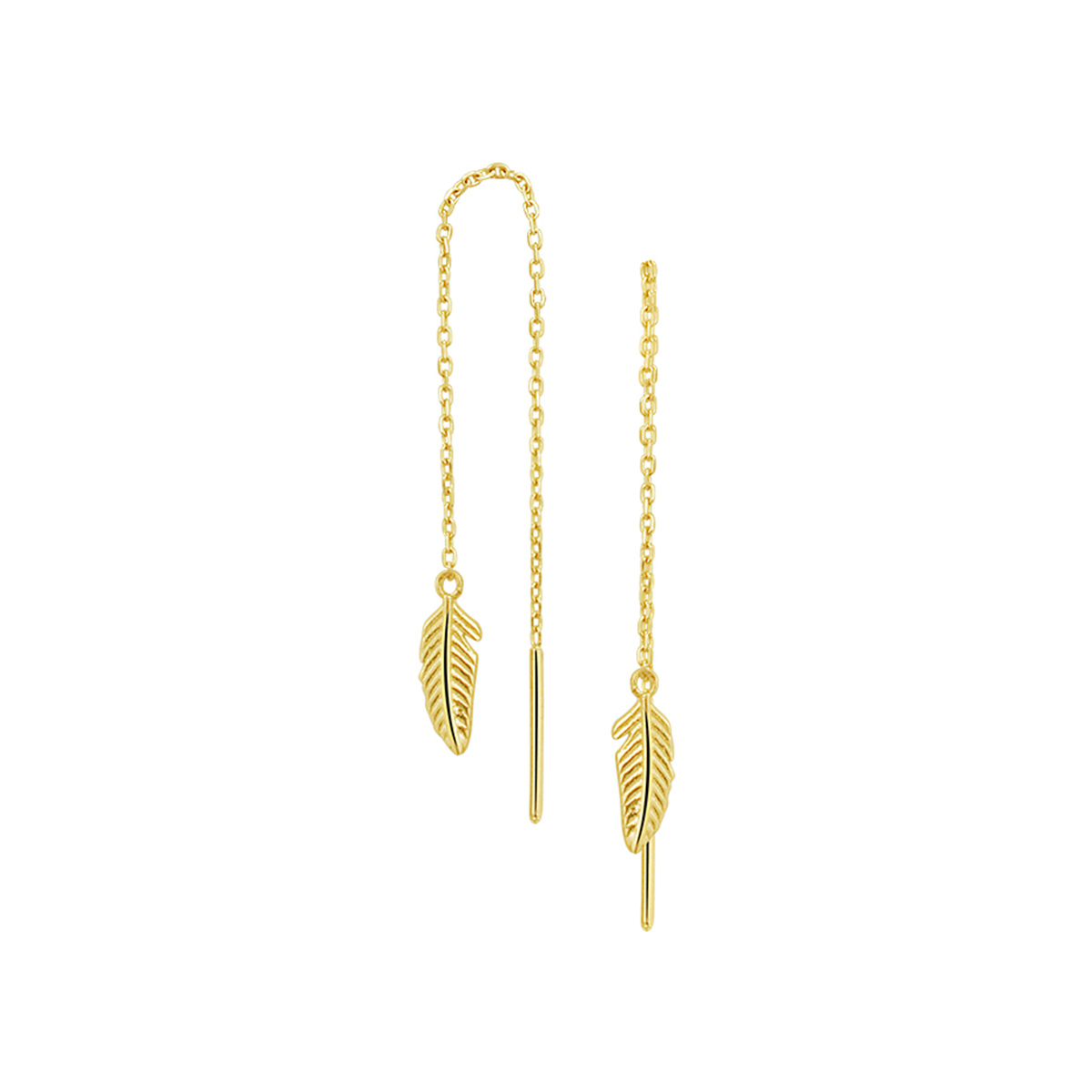 Beschrijving: Geelgouden doortrekoorbellen met een totale lengte van 7cm uitgevoerd met trendy veren van 10x3.5mm.
Verpakt per: 1
Doelgroep: dames
Breedte: 3.5 mm
Hoogte: 70 mm