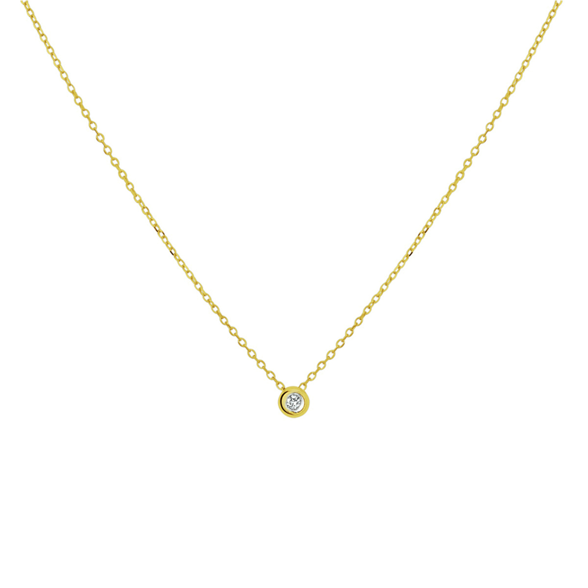 Doelgroep: dames
Breedte: 1 mm
Kortste lengte: 41 cm
Langste lengte: 45 cm
Zetting: solitaire (kastzetting)