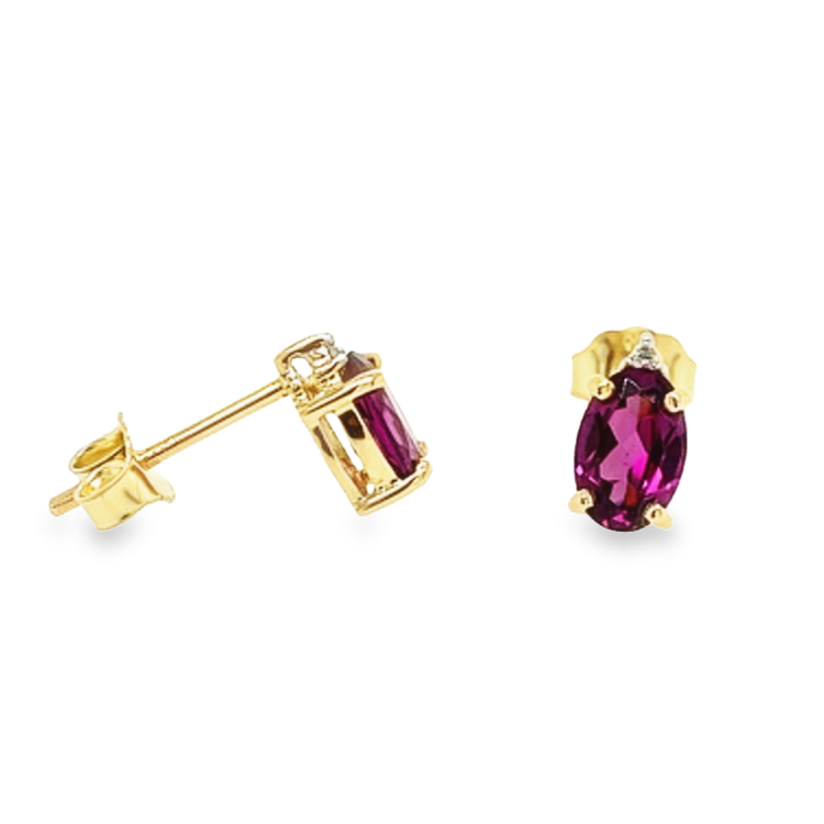 Geelgouden oorknoppen met Rhodolite en Diamant
GOE0980
Ook verkrijgbaar als set. Ring(€399), oorbellen en hanger(€229).