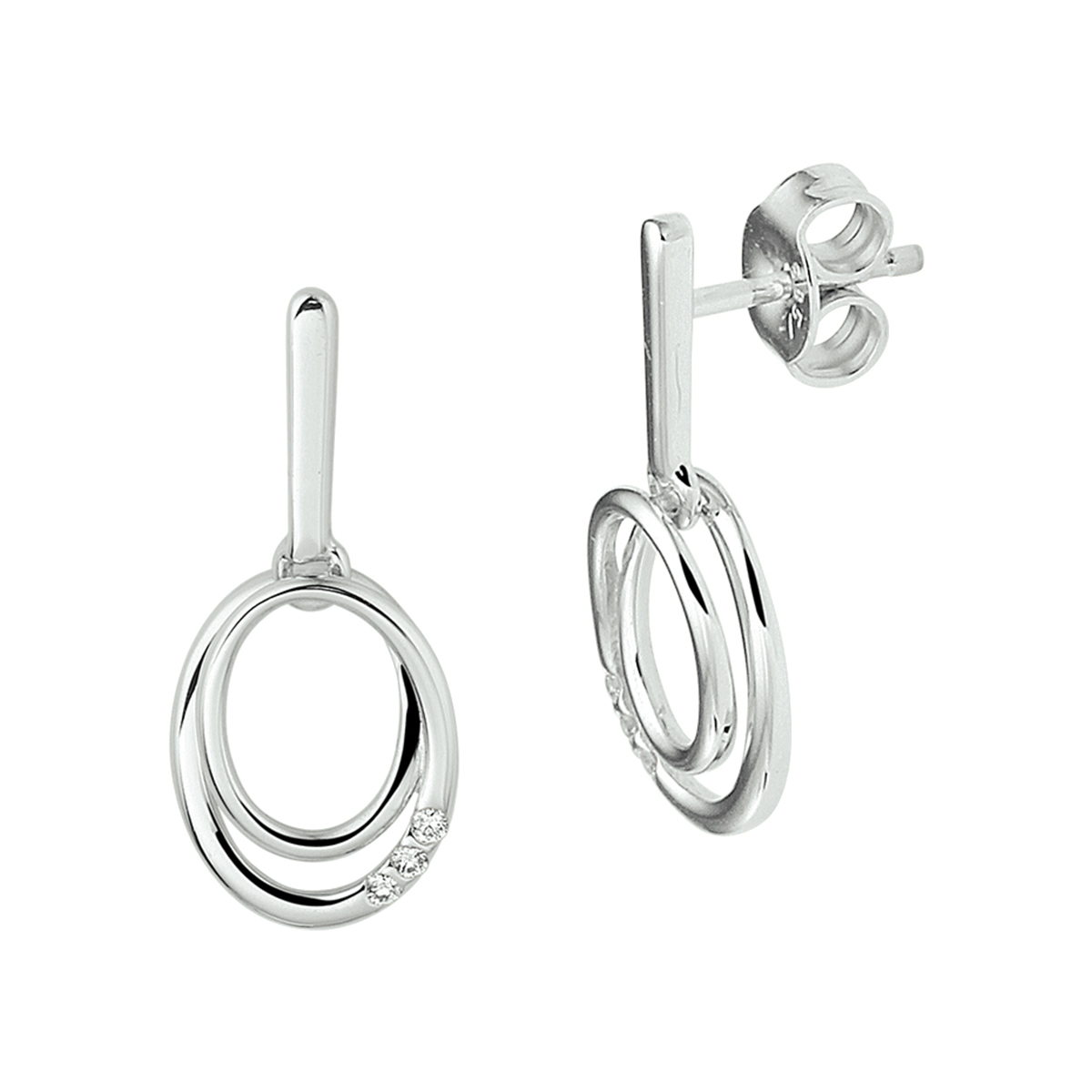 Huiscollectie Oorhangers diamant 0.04ct (2x0.02ct) 4105431 - 9mm