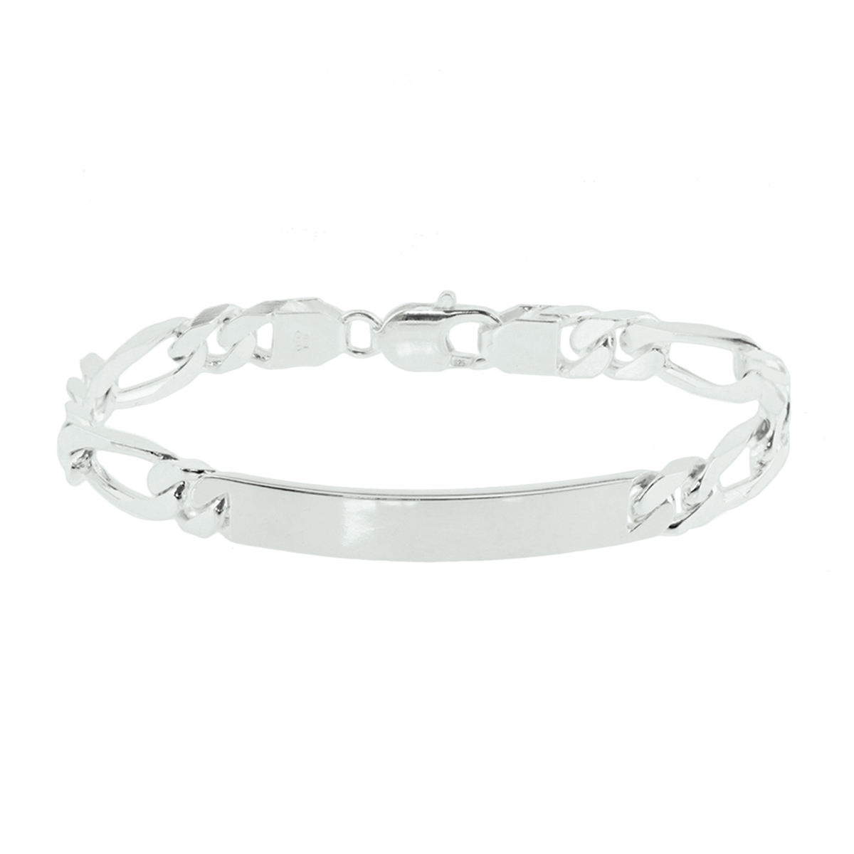 Beschrijving: Zilveren graveerarmband. De lengte bedraagt 20cm en de breedte van de graveerplaat bedraagt 7.6mm. 
Verpakt per: 1
Doelgroep: unisex
Breedte: 7.6 mm
Langste lengte: 20 cm