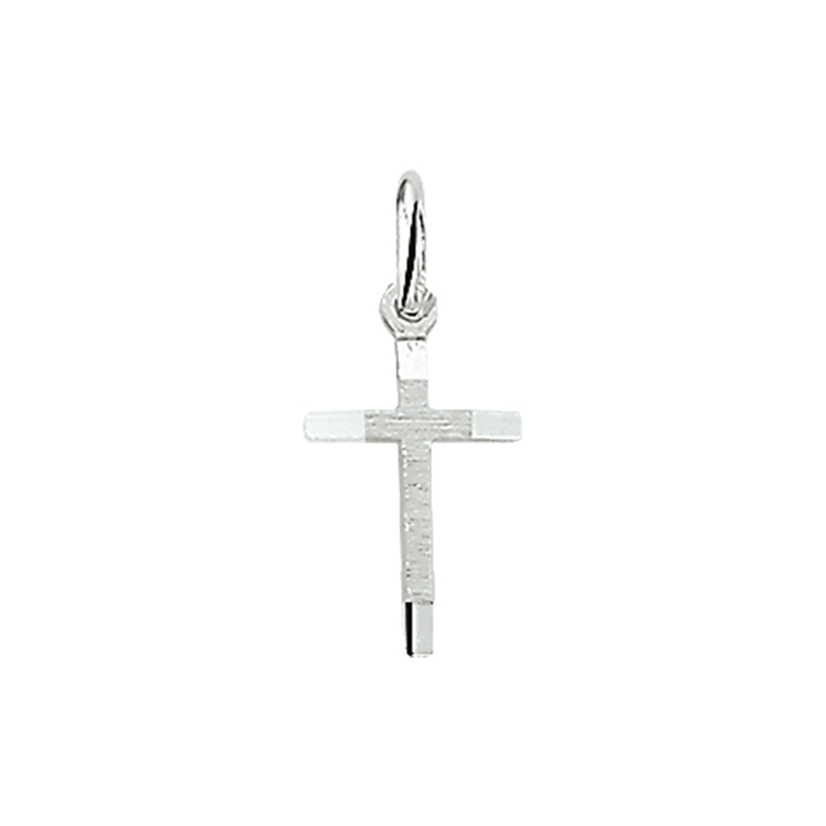 Zilveren hanger / kruisje 15.5 x 9 mm.