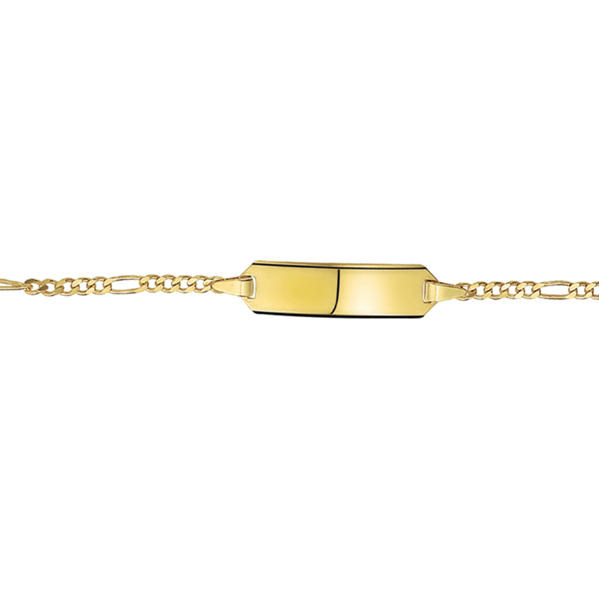 Huiscollectie - 9K geelgoud kleurige graveerarmband met een poli afwerking. De lengte van de armband bedraagt 9cm met 2cm extensie - 8000040
