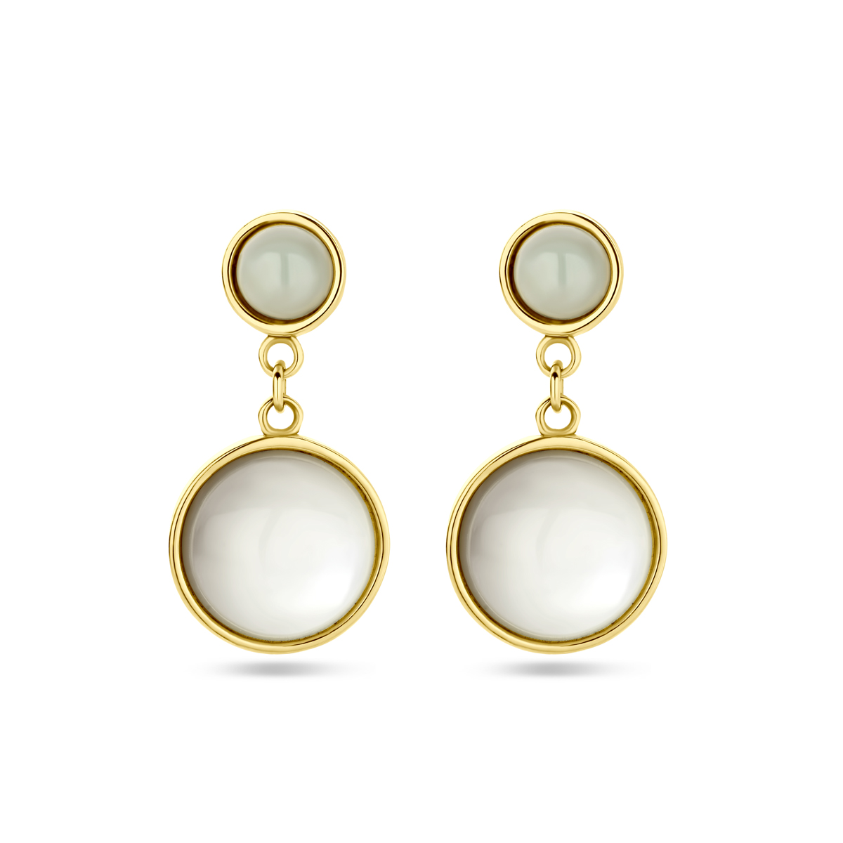 14k Geelgouden oorhangers. De oorhangers hebben een totale hoogte van 18mm.