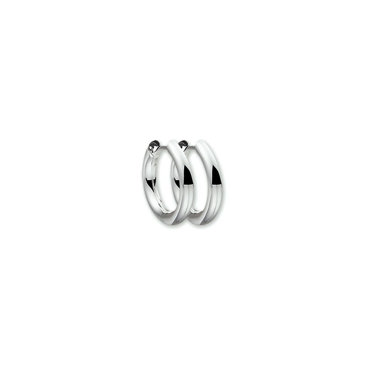 Zilveren klapcreolen met een ronde buis en een poli afwerking.

Gender: dames
Breedte: 2 mm