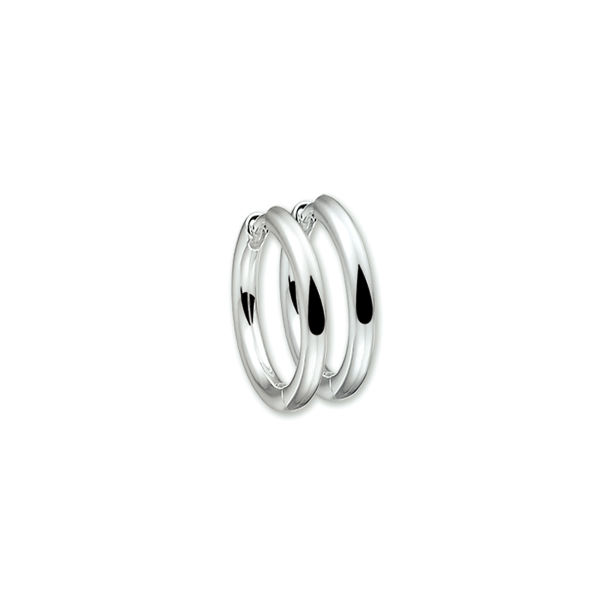 Zilveren klapcreolen met een ronde buis en een poli afwerking.

Gender: dames
Breedte: 2.5 mm