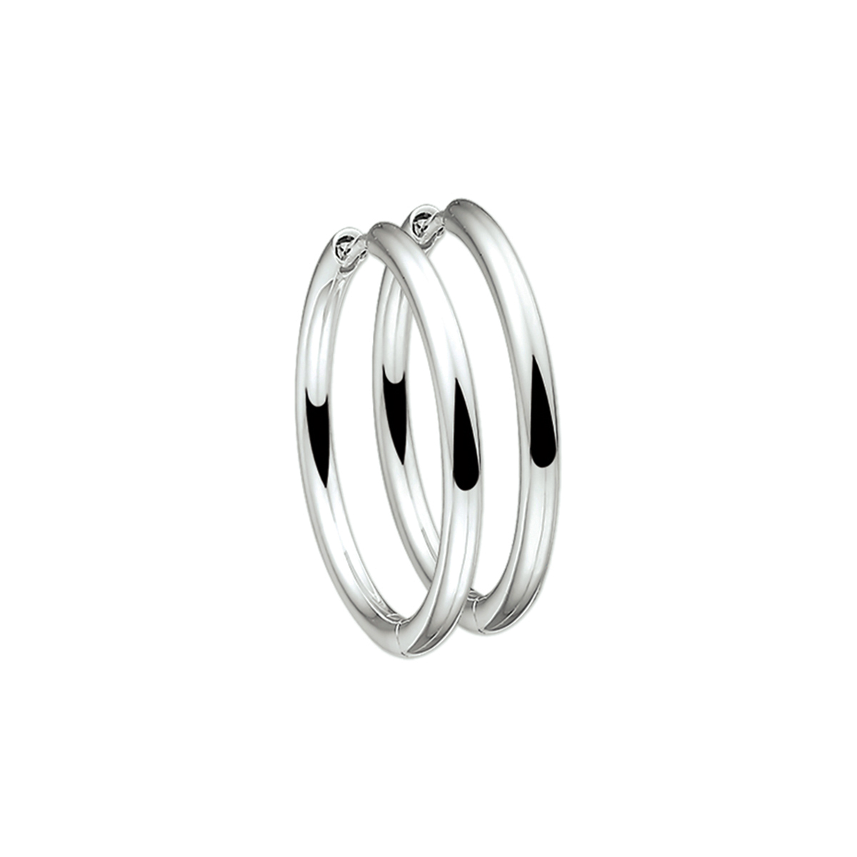Zilveren klapcreolen met een ronde buis en een poli afwerking.

Gender: dames
Breedte: 2.5 mm