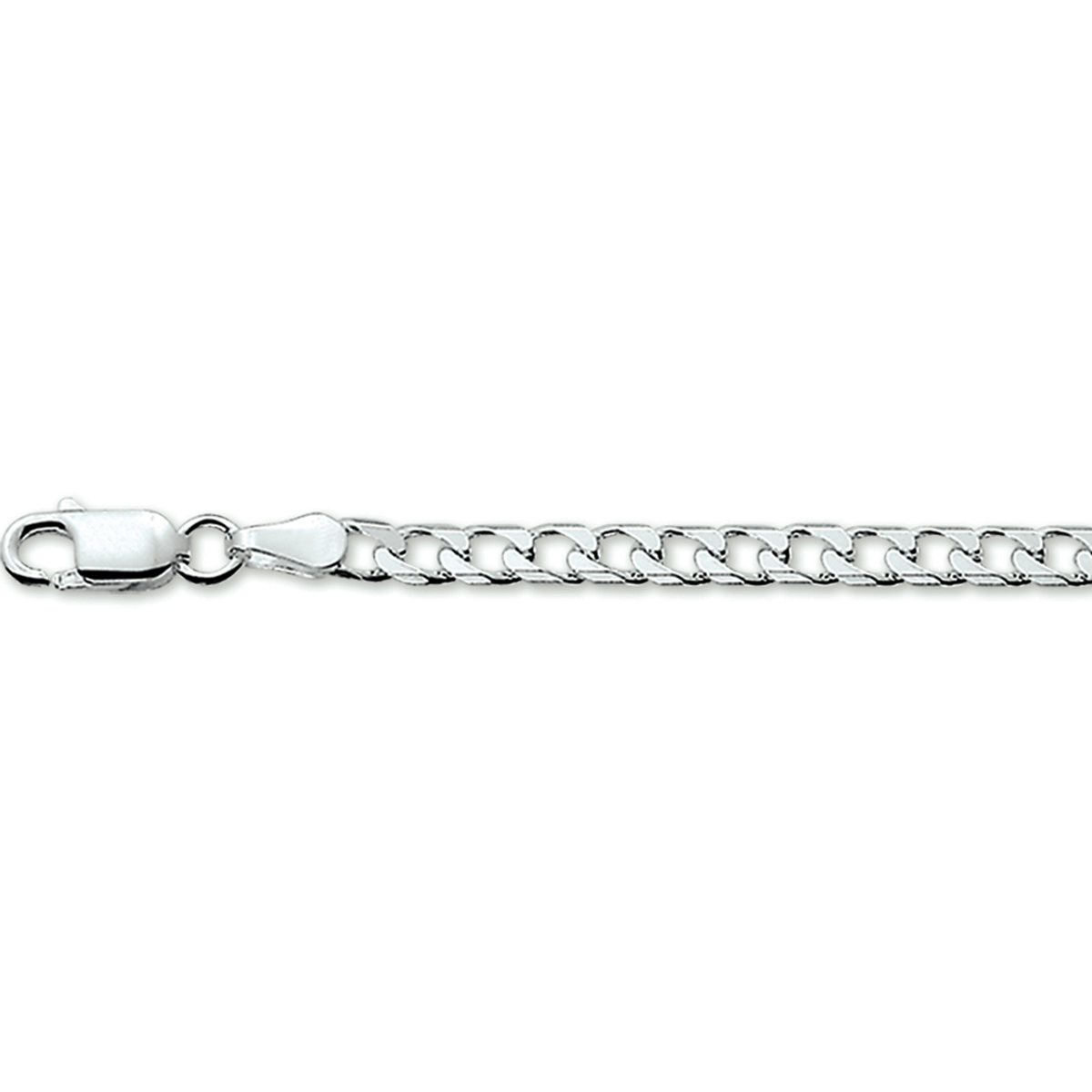 De moderne man weet dat sieraden allang niet meer alleen voor vrouwen zijn! Draag jouw set casual met een spijkerbroek of met een knipoog bij een wat meer zakelijke look. Details: Zilveren armband met geslepen gourmet schakel.

Gender: unisex
Breedte: 3 mm
Langste lengte: 18 mm
