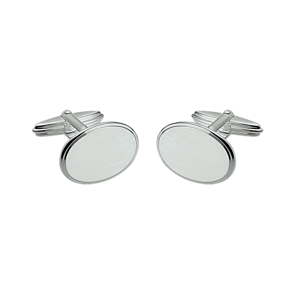 Zilveren manchetknopen met een poli/matte afwerking. 
Doelgroep: heren
Breedte: 19 mm
Hoogte: 14.5 mm