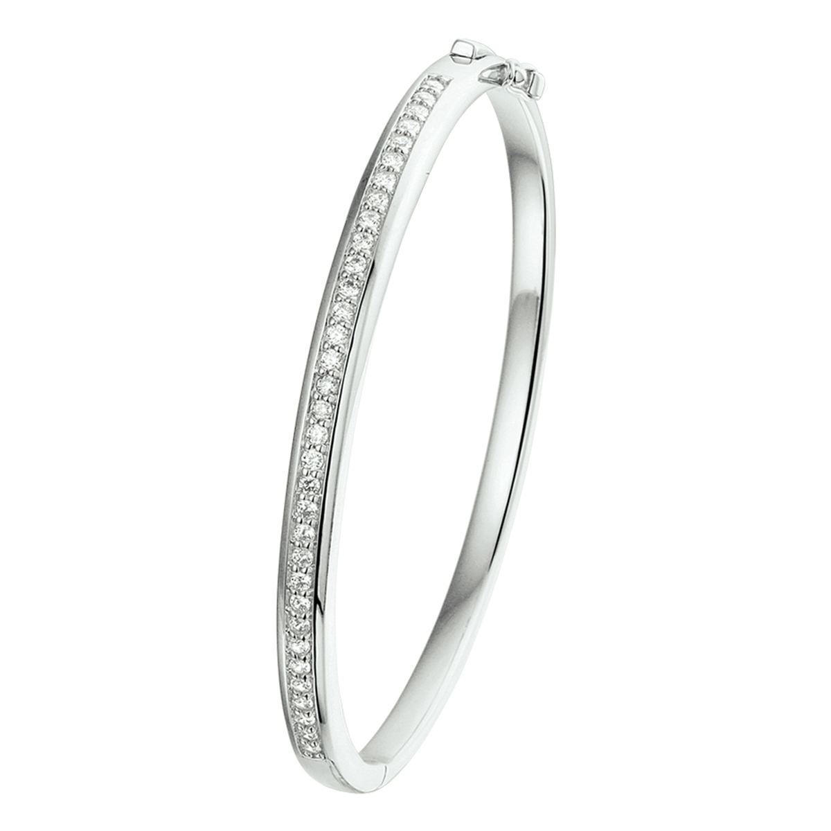 bangle scharnier zirkonia 4,5 x 58 mm zilver gerhodineerd