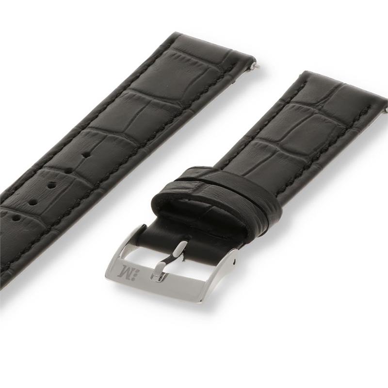 Dit Morellato horlogeband is gemaakt van hoogwaardig bol kalfsleer met een stoere croco print. Het bandje heeft een breedte van 24mm en past perfect bij diverse horloges. Draag hem om je pols voor een stijlvolle en trendy uitstraling. De zwarte kleur maakt het eenvoudig te combineren met al je favoriete horloges. Maak je look compleet met deze prachtige horlogeband.