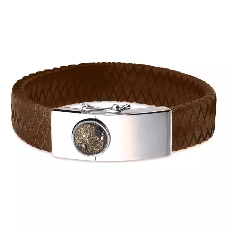 Armband Asjuweel leder zilver