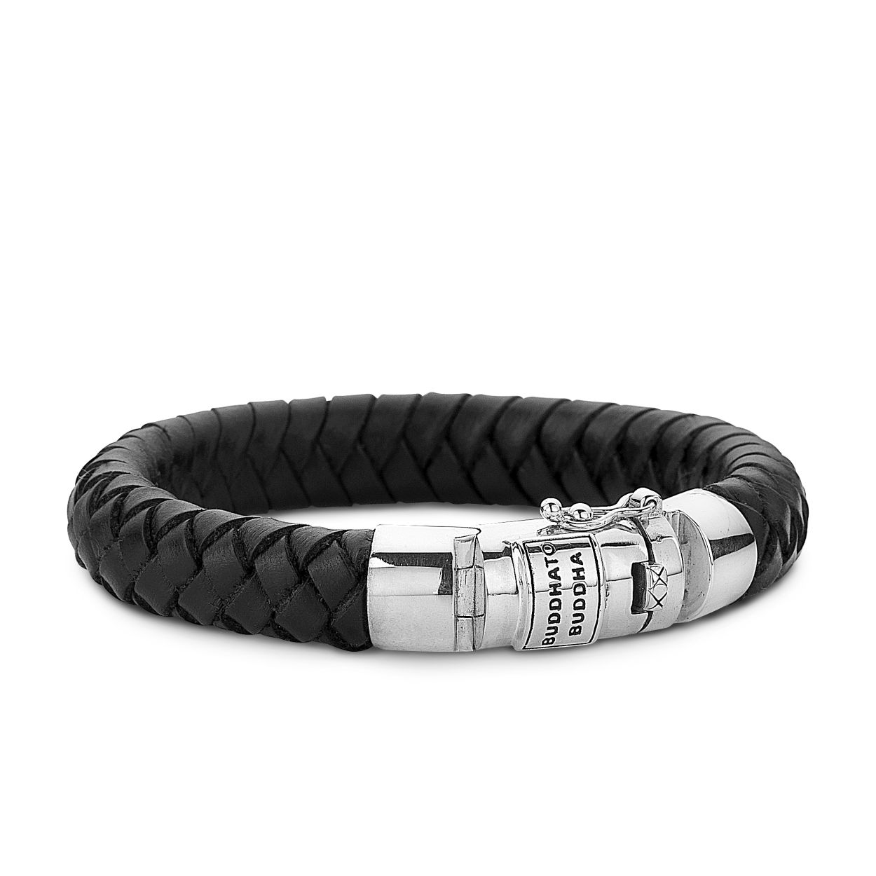 Buddha to Buddha - Ben Leather Bracelet Black, Zilver/Leder Armband Zwart 544BL D Maat: 18cm - 001J055440311