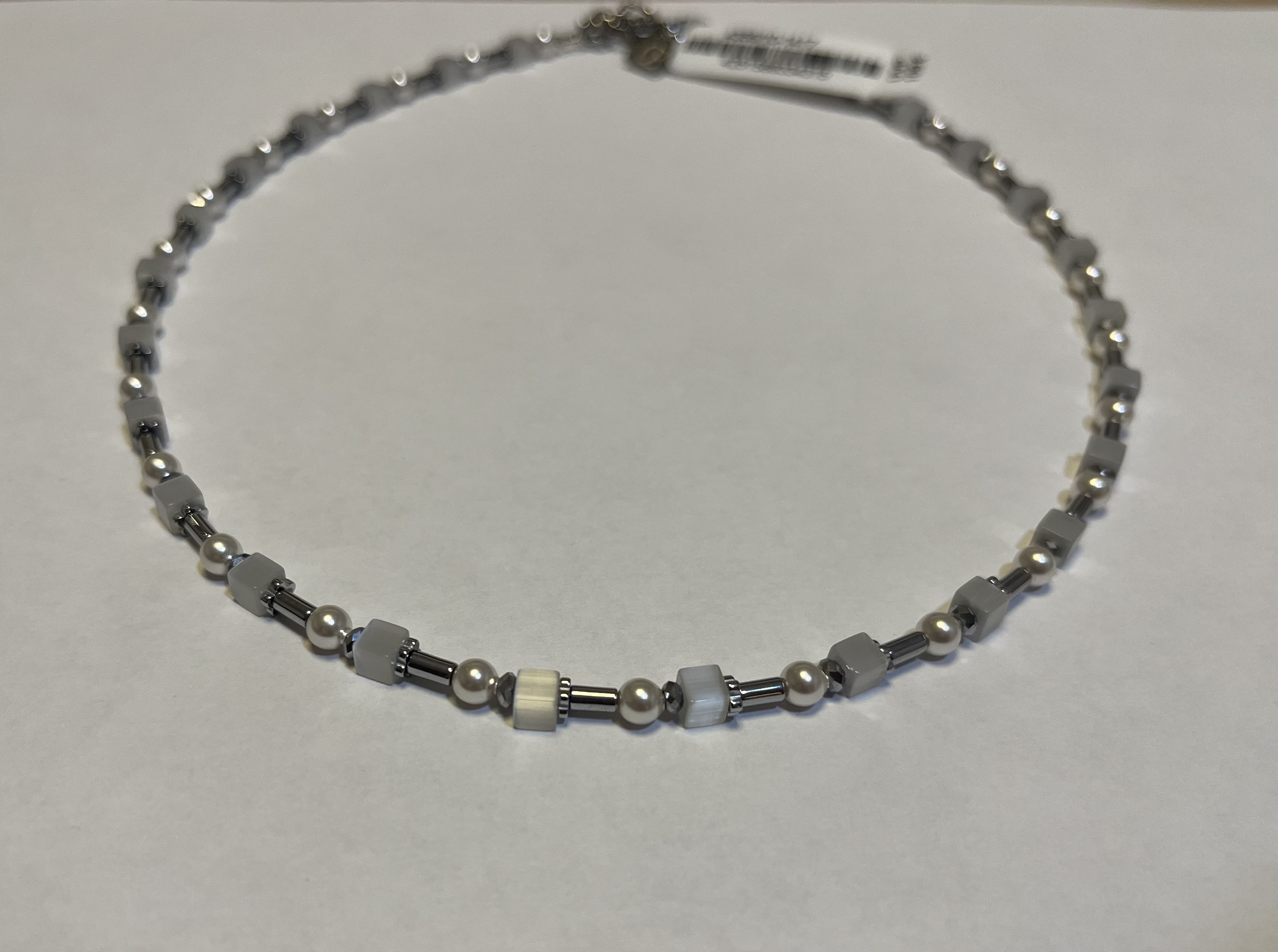 Collier white-zilver 
