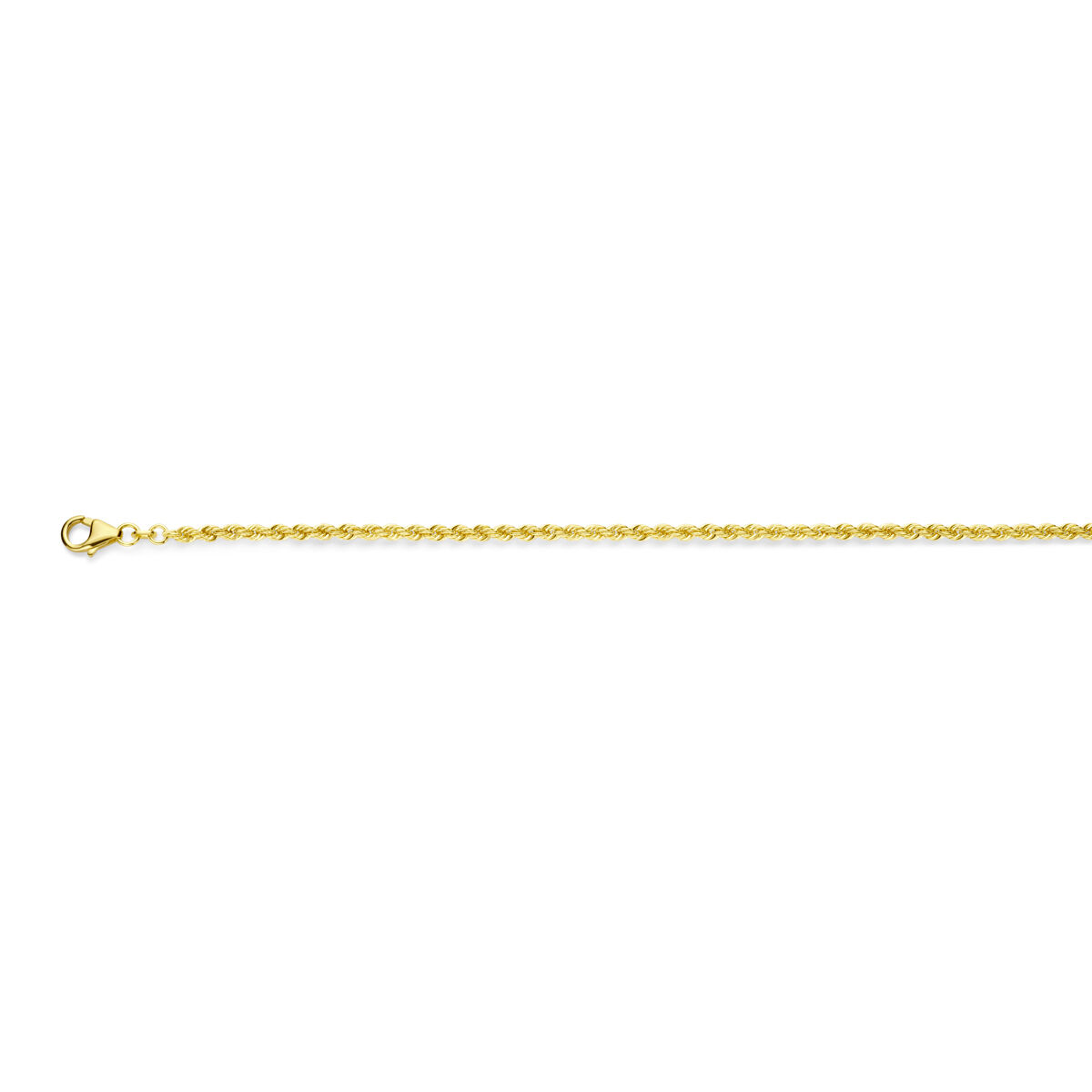 Gouden collier fantasie 50cm hol koord  2.5mm