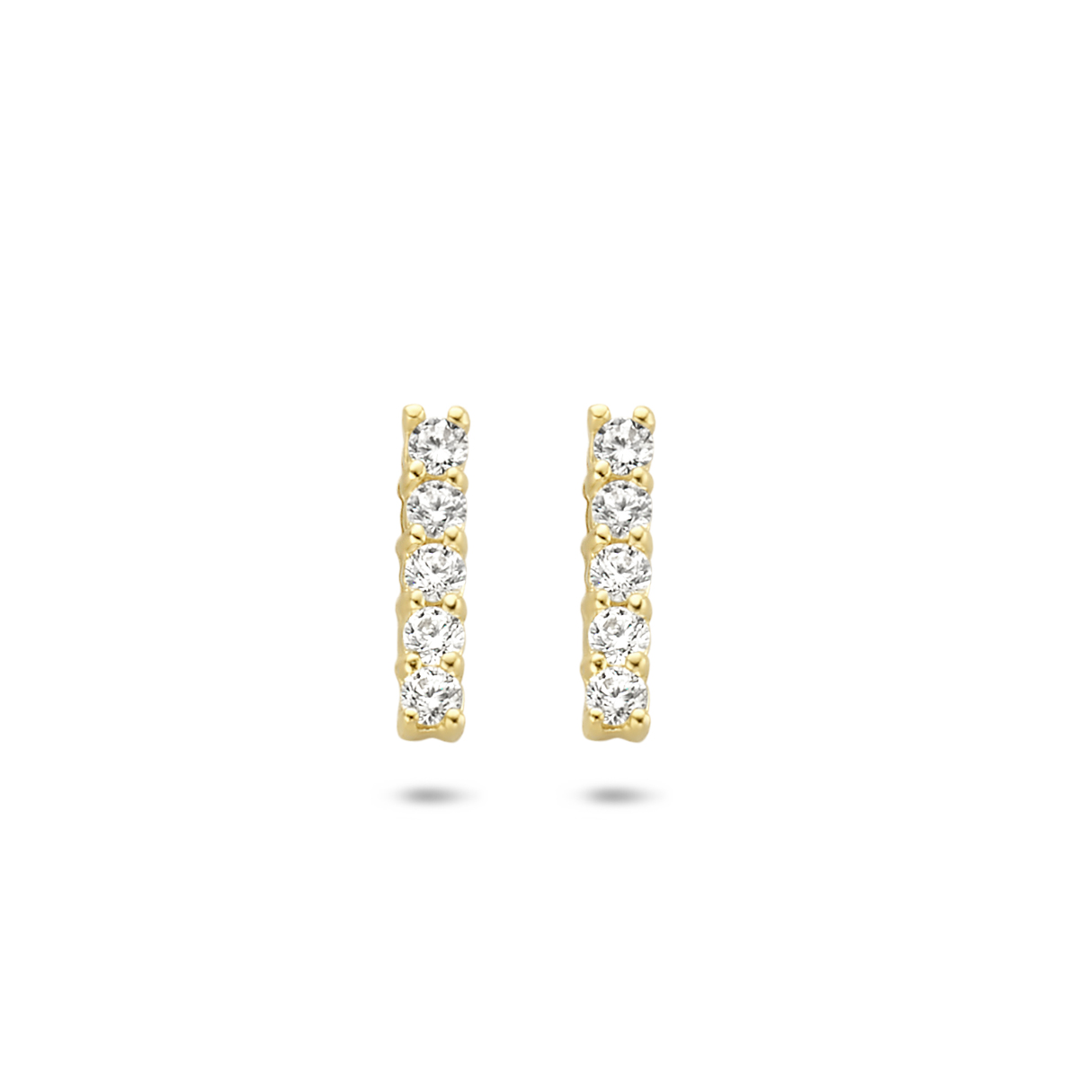 14k gouden oorknop met zirkonia;'s