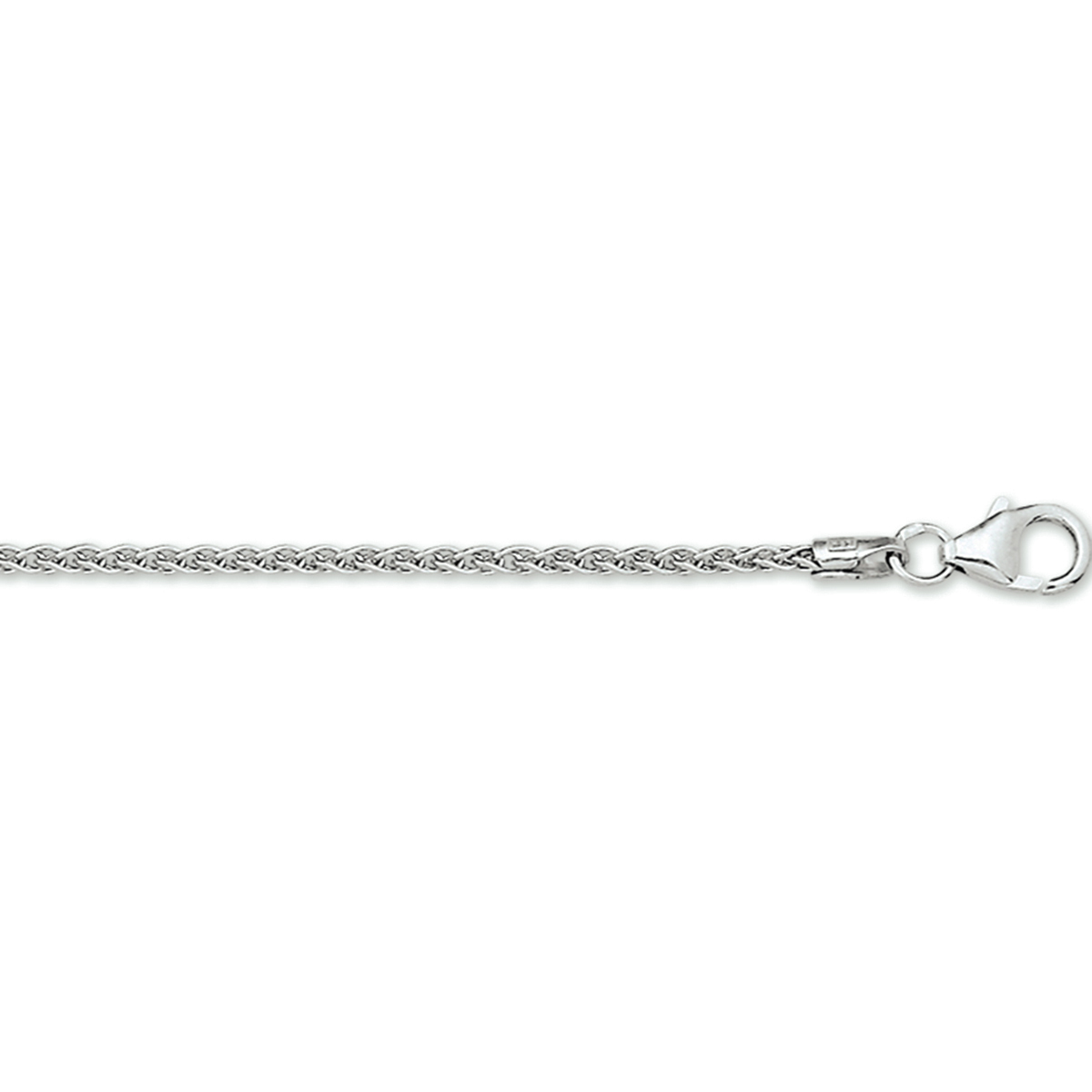 Witgouden collier met vossestaart schakel.