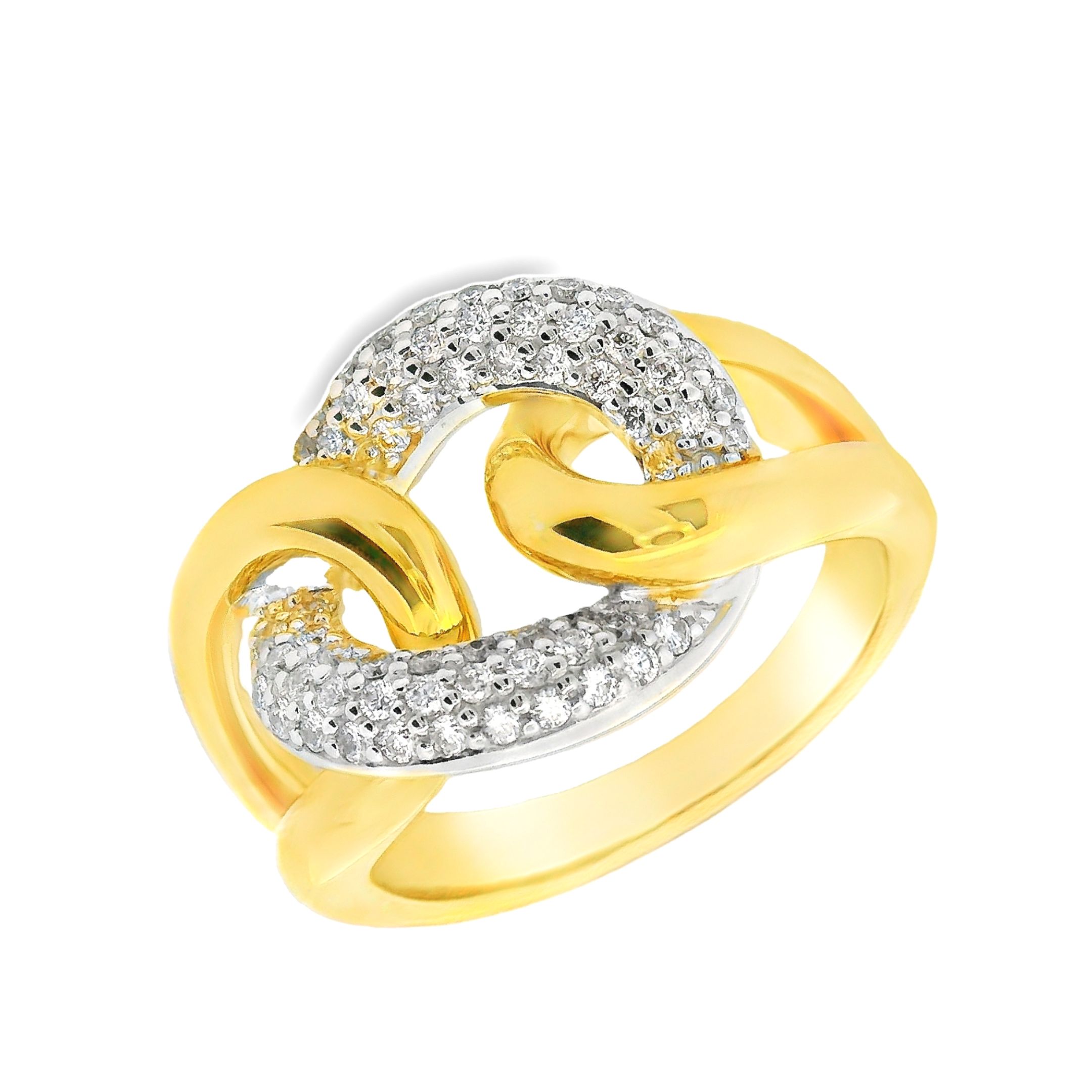 Deze exclusieve ring van Louis Bros is vervaardigd uit 14 karaat bicolor (12 gr.) en is gezet met 44 briljant geslepen diamanten met een totaalgewicht van 0.44 ct. De ring heeft een breedte van 15 mm en dikte van 5 mm. Met deze ring om je vinger ben jij het stralende middelpunt bij elke gelegenheid. Deze ring bestaat uit onze lijn van exclusieve modellen sieraden met prachtige designs en van hoge kwaliteit.
De ring is verkrijgbaar in meerdere afmetingen.