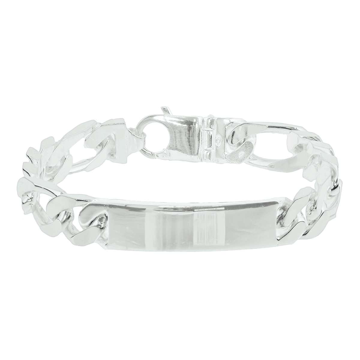 Beschrijving: Zilveren graveerarmband. De lengte bedraagt 22cm en de breedte van de graveerplaat bedraagt 12.3mm. 
Verpakt per: 1
Doelgroep: unisex
Breedte: 12 mm
Langste lengte: 22 mm
