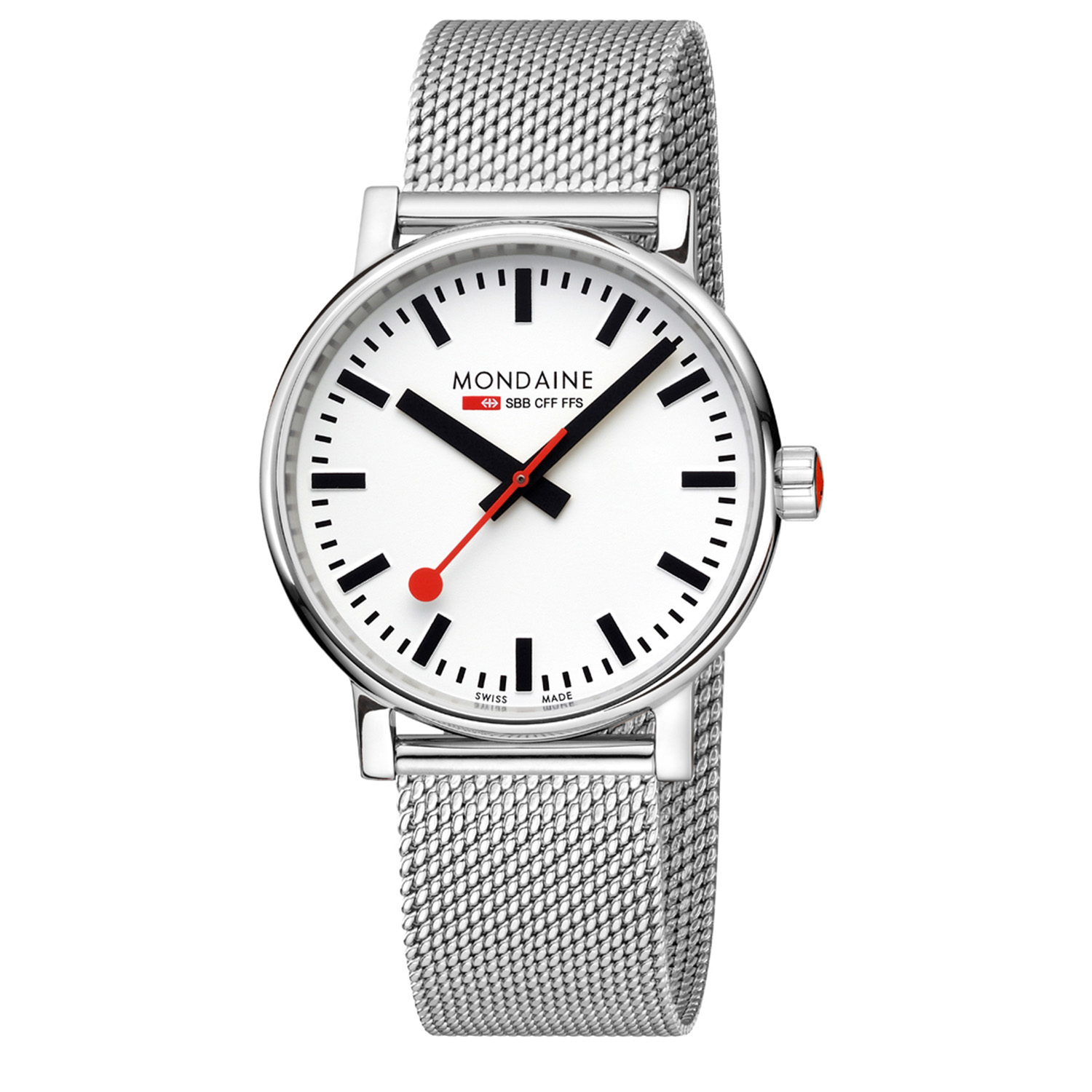 Mondaine -  Horloge, Milanees, Zilverkleurig, Saffierglas, 40mm, Quartz - MSE.40110.SM
