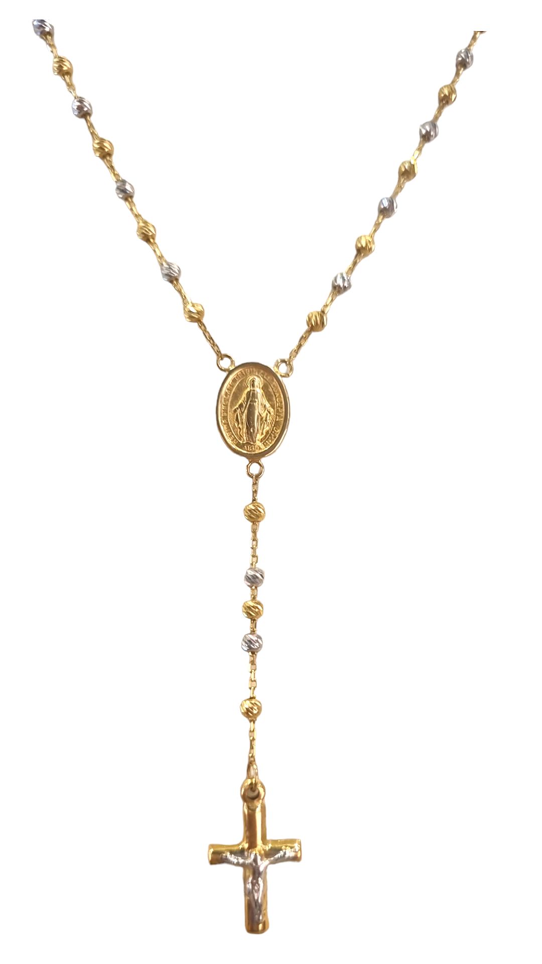 Dit collier van Louis Bros is vervaardigd uit 14 karaat bicolor (5.61 gr). Het collier heeft een lengte van 50 cm.